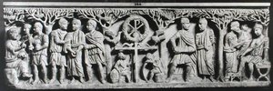 Christian Sarcophagus, Depicting Scenes from the Life of Christ by Paleo Christian