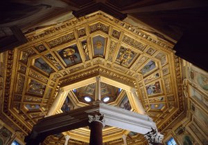 View of the vault inside the Paleochristian baptistery of San Giovanni in Laterano by Paleo Christian
