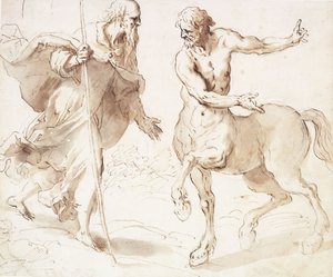 Saint Anthony Abbot Asking the Centaur the Way by Palma Il Giovane