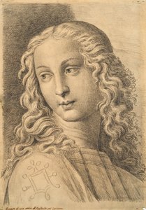 Head of a woman, from 42 Studies of Heads after Raphael by Paolo Fidanza