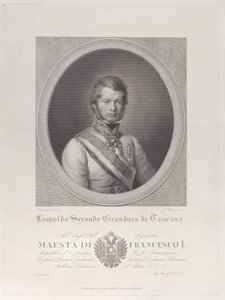 Oval Portrait of Leopold II, Grand Duke of Tuscany by Paolo Toschi