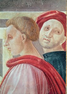Heads of two men, from the Presentation of Mary in the Temple, 1433-34 (detail) by Paolo Uccello