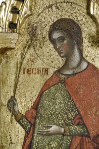 St Thecla (detail from Polyptych of the Crucifixion with Saints) by Paolo Veneziano