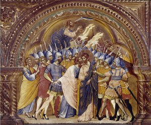 The Taking of Christ (detail of the polyptic of Santa Chiara, circa 1350)