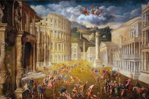 Gladiator Fight. Around 1560