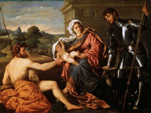 Madonna and Child, Saint John the Baptist and Saint George, early 1530s by Paris Bordone