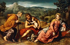 The Holy Family with Saint John the Baptist in a Landscape