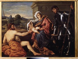 Madonna and Child, Saint John the Baptist and Saint George by Paris Bordone