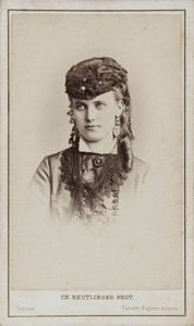 Portrait of Christine Nilsson 1843-1921 by Paris . Photo studio Reutlinger