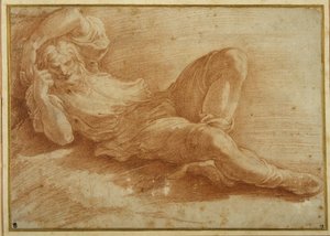 Bearded figure, sleeping