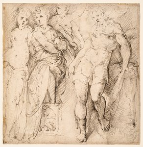 Four Figure Studies by Parmigianino