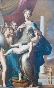 Madonna and Child with Angels, known as Madonna of the Long Neck by Parmigianino (1503 40)