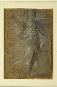 Minerva with a shield in her left hand, a lance in her right by Parmigianino