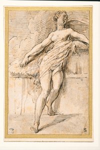 Reclining female figure by Parmigianino