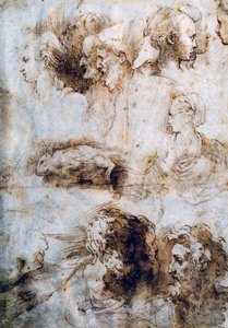 Study for a Dead Mouse, Male and Female Profiles