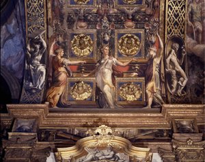Three of the Five Crazy Virgins (Detail of the Frescoes by Francesco Mazzola) by Parmigianino