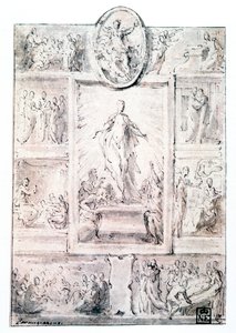 Composition Sketch, c. 1513-1540 by Parmigianino