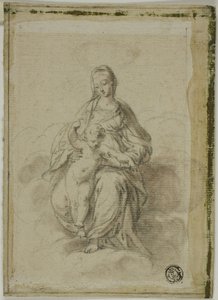 Virgin and Child Seated on Clouds by Parmigianino