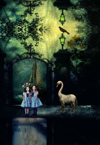 Girls In Enchanted Garden