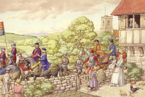 Prince Edward Riding from Ludlow to London by Pat (1907-95) Nicolle