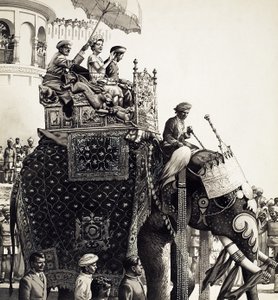 Queen Elizabeth II on an Elephant