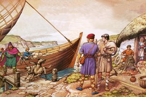 (St) Patrick being given the opportunity to leave Ireland where he had been held as a slave