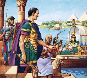 Caesar and Cleopatra by Pat (1907-95) Nicolle