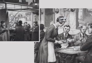 Edwardian Coffee Stall and Teashop by Pat (1907 95) Nicolle
