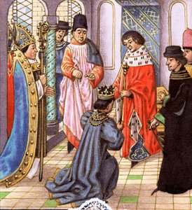 Richard II resigning his crown to Henry Bollingbroke, later Henry IV
