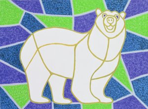 Polar Bear on Stained Glass by Pat Scott