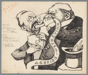 Minister Aalberse and the Employer by Patricq Kroon (signed by artist)