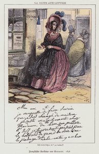 Woman going to post a letter by Paul (after) Gavarni