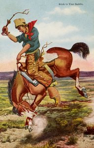 Cowboy on Bucking Horse by Paul (after) Gredo