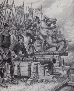 Early use of gunpowder in battle by Paul (after) Hardy