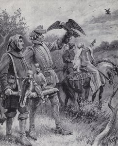 Falconry in the Middle Ages by Paul (after) Hardy