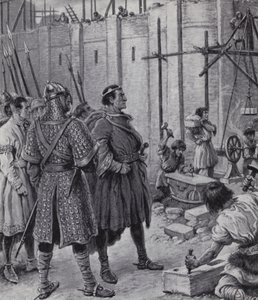 William the Conqueror overseeing the building of the Tower of London by Paul (after) Hardy