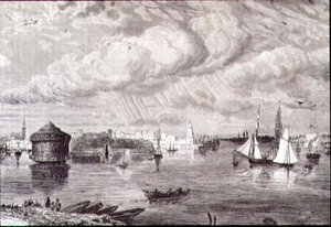 New York Harbour in the 1860s by Paul (after) Huet