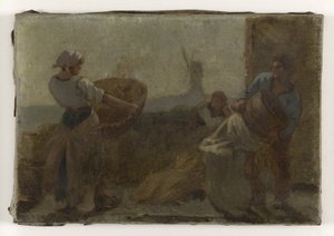 History of Wheat: The Sieving: Sketch for the school in rue Dombasle by Paul Albert Baudouin
