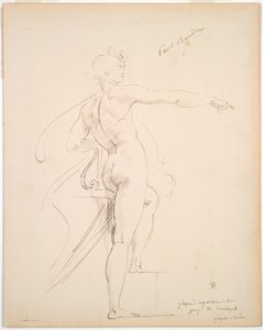Study of Apollo for Marsyas (recto), Face in Profile (verso), late 1860s