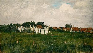 Mecklenburg, Landscape with the Little Town of Schwann on the Warrow
