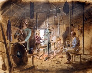 Inside an Iron Age house, c5th century BC, c1990-2010