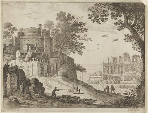 Castle and shepherds by Paul Bril