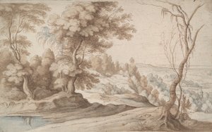Landscape with Trees and View into a Valley
