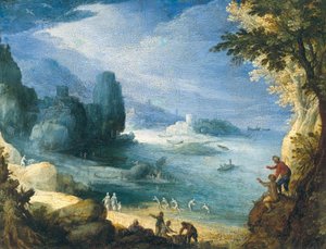 Landscape with a View of a Sea Bay by Paul Bril