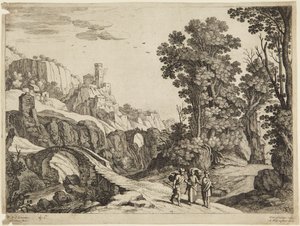 Three Men on Road by Paul Bril