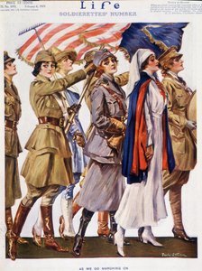 American Women Flying with Flag by Paul C. Stahr