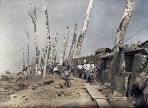 The French line at Het Sas in an area devastated by artillery fire, Belgium, September 10, 1917
