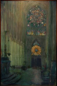 Interior View of Reims Cathedral by Paul Cesar Helleu