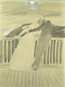 Jeanne Hugo and Jean Charcot at Hauteville House, Guernsey by Paul Cesar Helleu