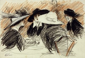 Vos Chapeux: Ladies at the Ritz, New York by Paul Cesar Helleu